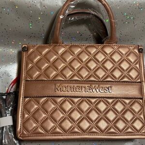 Beautiful  Rosegold Montana West Quilted handbag/crossbody bag